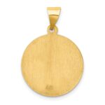 14k Polished and Satin Hollow St Lucy Medal Round Pendant - Image 4