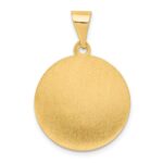 14k Polished and Satin Hollow St Matthew Medal Round Pendant - Image 4