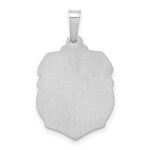 14k White Gold Polished and Satin Hollow Small St Michael Medal Badge Pendant - Image 4