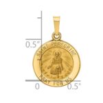 14k Polished and Satin Hollow St Peregrine Medal Round Pendant - Image 3