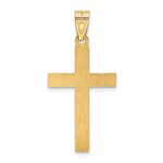 14k Etched Floral Cross Pendant - Image 4