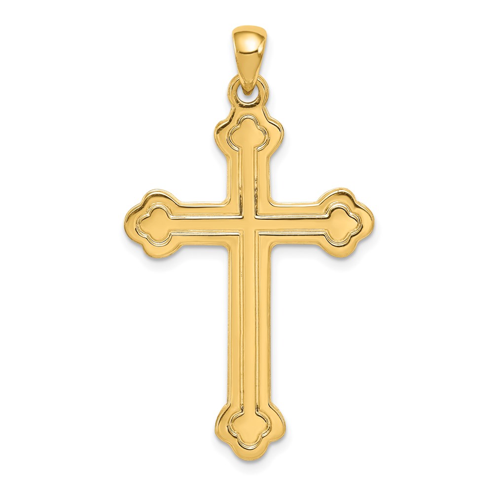 XR141.jpg 14k Budded Cross Pendant - Image 1
