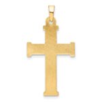 14k Brushed and Polished Latin Cross Pendant - Image 4