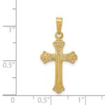 14k Polished Fleur de lis Cross Pendant - Image 3