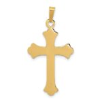 14k Textured and Polished Fleur de lis Cross Pendant - Image 4