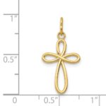 14k Polished Small Ribbon Cross Pendant - Image 3