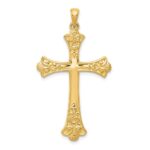 14k Fleur De Lis Cross Pendant