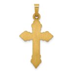 14k Brushed and Polished Fleur de Lis Cross Pendant - Image 4
