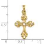 14k Polished Fleur De Lis Cross Pendant - Image 4