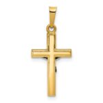 14K and White Rhodium Polished Inri Crucifix Pendant - Image 3