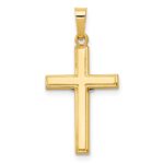14K and White Rhodium Polished Inri Crucifix Pendant - Image 4