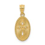 14k Polished Small Cross Medal Pendant