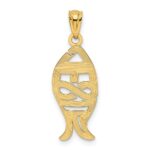 14K Polished JESUS Fish Pendant - Image 3