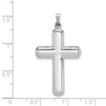14k White Gold Polished Latin Cross Pendant - Image 4