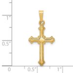 14k Polished Fleur de Lis Cross Pendant - Image 4