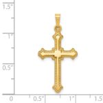 14k Polished Fleur de Lis Cross Pendant - Image 4