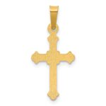 14k Polished Small Fleur de Lis Cross Pendant - Image 3