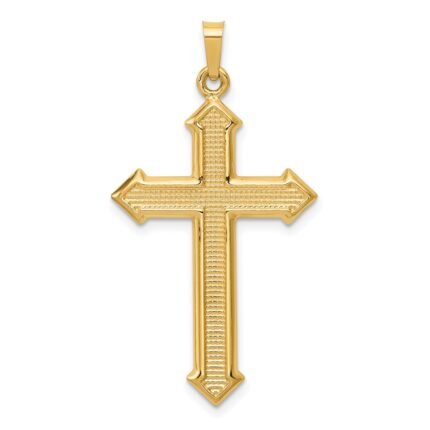 14k Polished and Textured Passion Cross Pendant