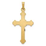 14k Two-tone Polished INRI Crucifix Pendant - Image 3