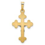 14k Two-tone Polished Budded INRI Crucifix Pendant - Image 3