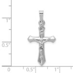 14k White Gold Polished INRI Crucifix Pendant - Image 4