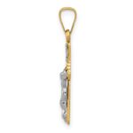 14k Two-tone Polished INRI Crucifix Pendant - Image 2