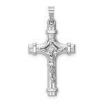 14k White Gold Polished INRI Crucifix Pendant