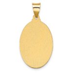 14K Polished and Satin Hollow Spanish Our Lady Of Guadalupe Oval Medal Pendant - Image 3