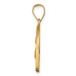 14K Polished  and  Satin Hollow Spanish Santa Lucia Medal Round Pendant - Image 2