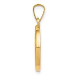 14k Polished and Satin Hollow Spanish Mi Primera Comunion Medal Round Pendant - Image 2