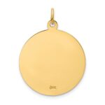14k Polished and Satin Solid St Florian Medal Round Pendant - Image 4