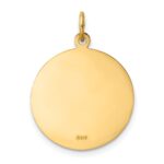 14k Polished and Satin Solid Medium St. Florian Medal Round Pendant - Image 4