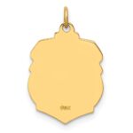 14k Polished and Satin Solid Small St. Michael Medal Badge Pendant - Image 3