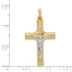 14k Two-tone Hollow Polished Center -X- Crucifix - Image 3