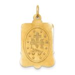14k Polished and Satin Solid Miraculous Medal Rectangular Pendant - Image 4