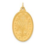 14k Polished and Satin Solid Large Miraculous Medal Oval Pendant - Image 4