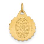 14k Polished and Satin Solid Tiny Round Scalloped Miraculous Medal Charm - Image 3
