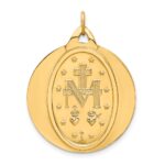 14k Polished and Satin Solid Large Miraculous Medal Round Pendant - Image 4