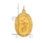 14k Polished and Satin Small Oval St. Christopher Medal Charm - Image 4
