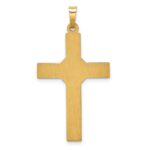 14k and White Rhodium Hollow Polished Center -X- Cross Pendant - Image 4