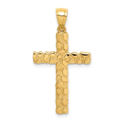 14K Nugget Style Cross Pendant