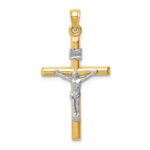 14k Two-tone Hollow Crucifix Pendant