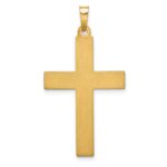 14k Two-tone Hollow Polished Textured and Striped Latin Crucifix Pendant - Image 4