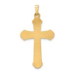 14k Two-tone Hollow Polished Chevron Design Crucifix Pendant - Image 3