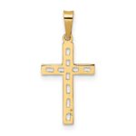 14k Polished Solid Cut-out Cross Pendant - Image 4