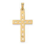 14k Polished Solid Cut-out Cross Pendant - Image 4
