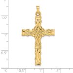 14k Polished Solid Fancy Design Cross Pendant - Image 3