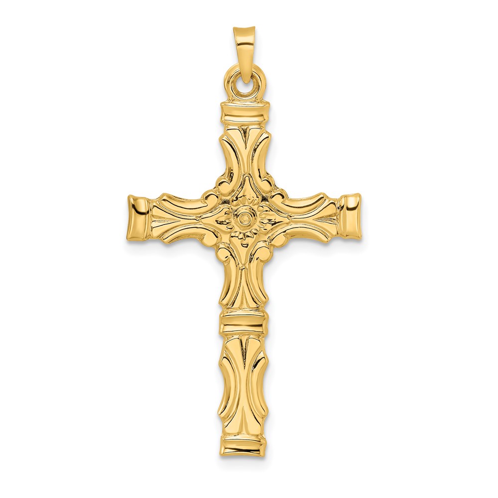 XR1892.jpg 14k Polished Solid Fancy Design Cross Pendant - Image 1