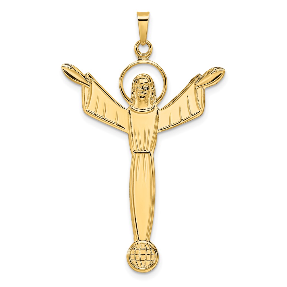 XR1903.jpg 14k Polished Solid Risen Christ Pendant - Image 1