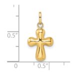 14k Polished Puffed Cross Pendant - Image 3